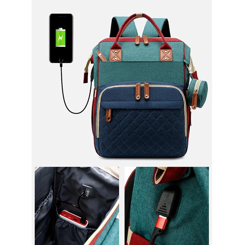 NappyNest™ – 2-in-1 Baby Backpack – Portable Changing Station