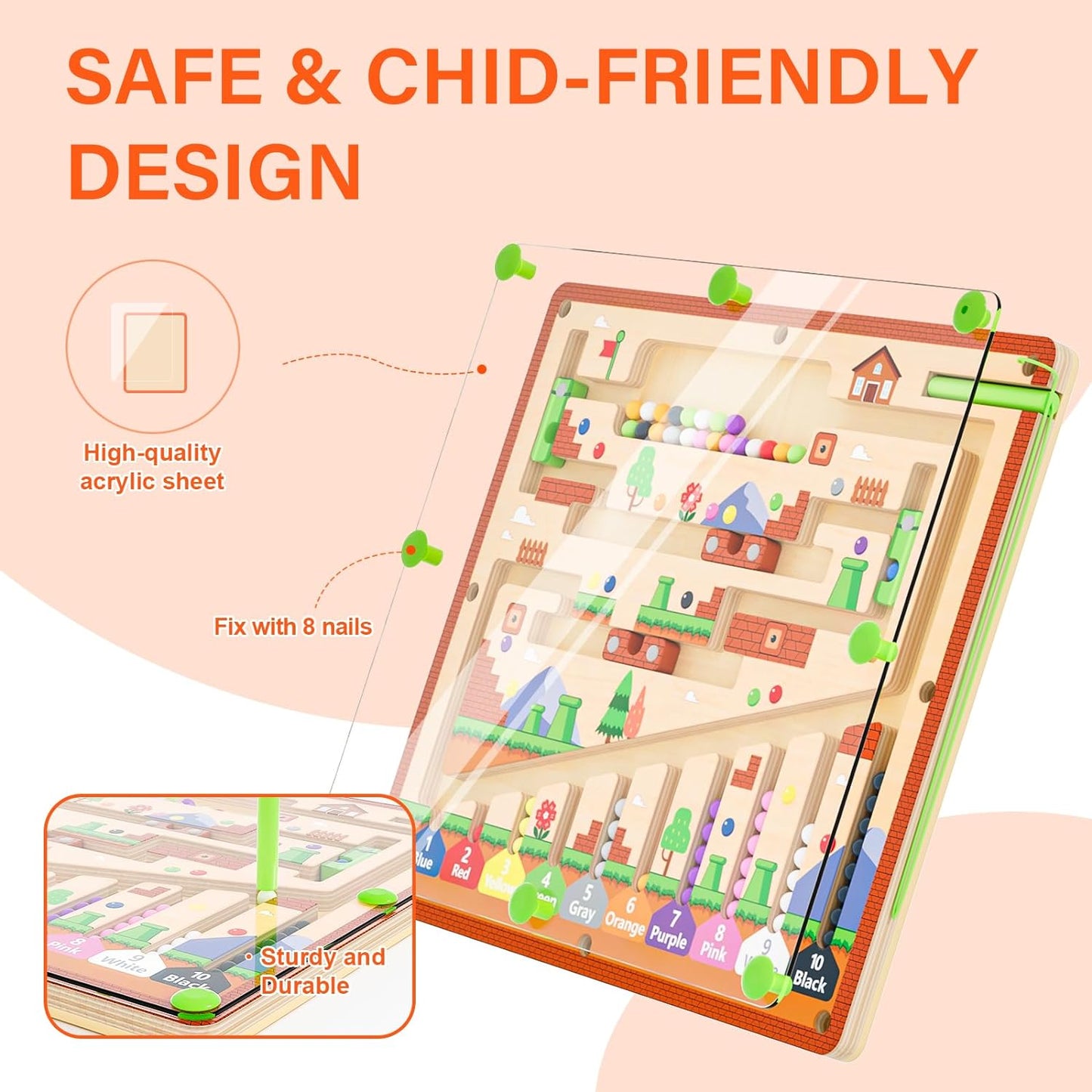 MazeMeadow™ – Wooden Magnetic Maze – Guided Puzzle Play