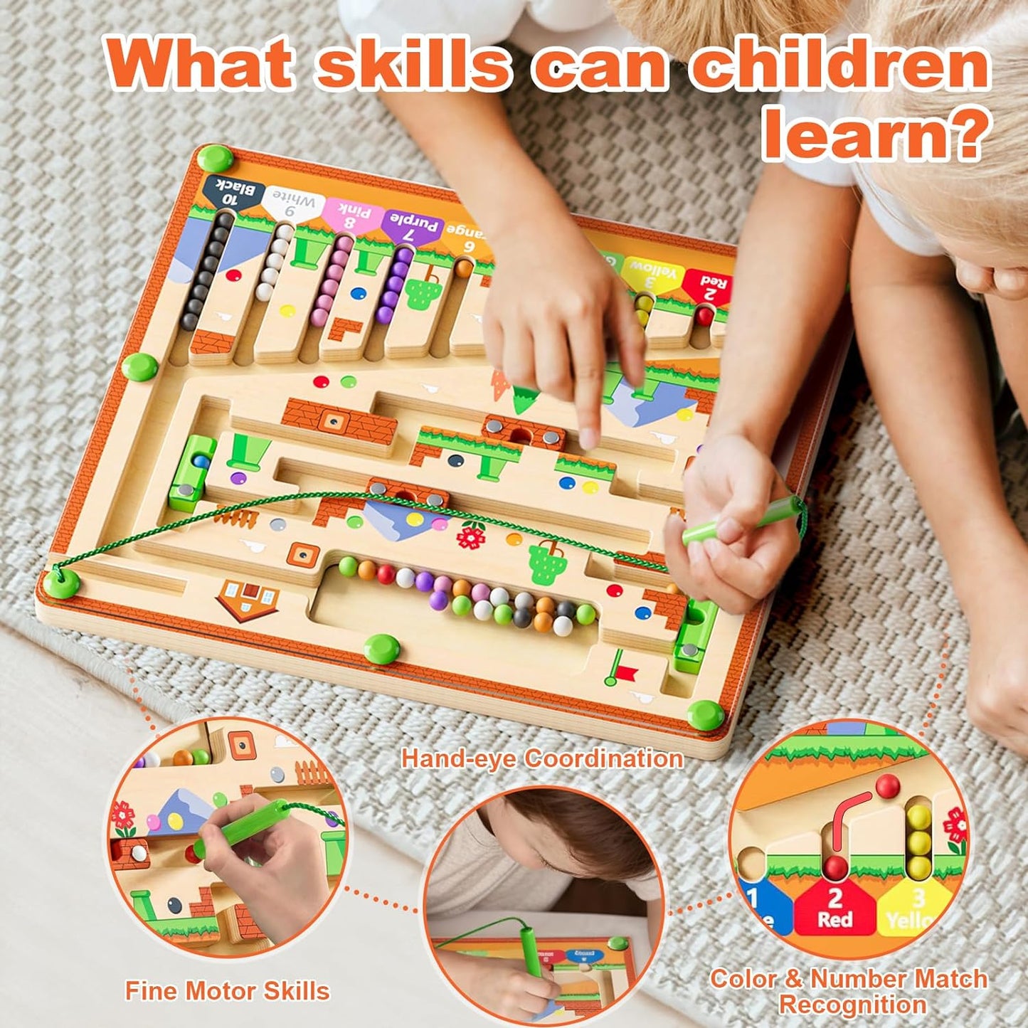 MazeMeadow™ – Wooden Magnetic Maze – Guided Puzzle Play
