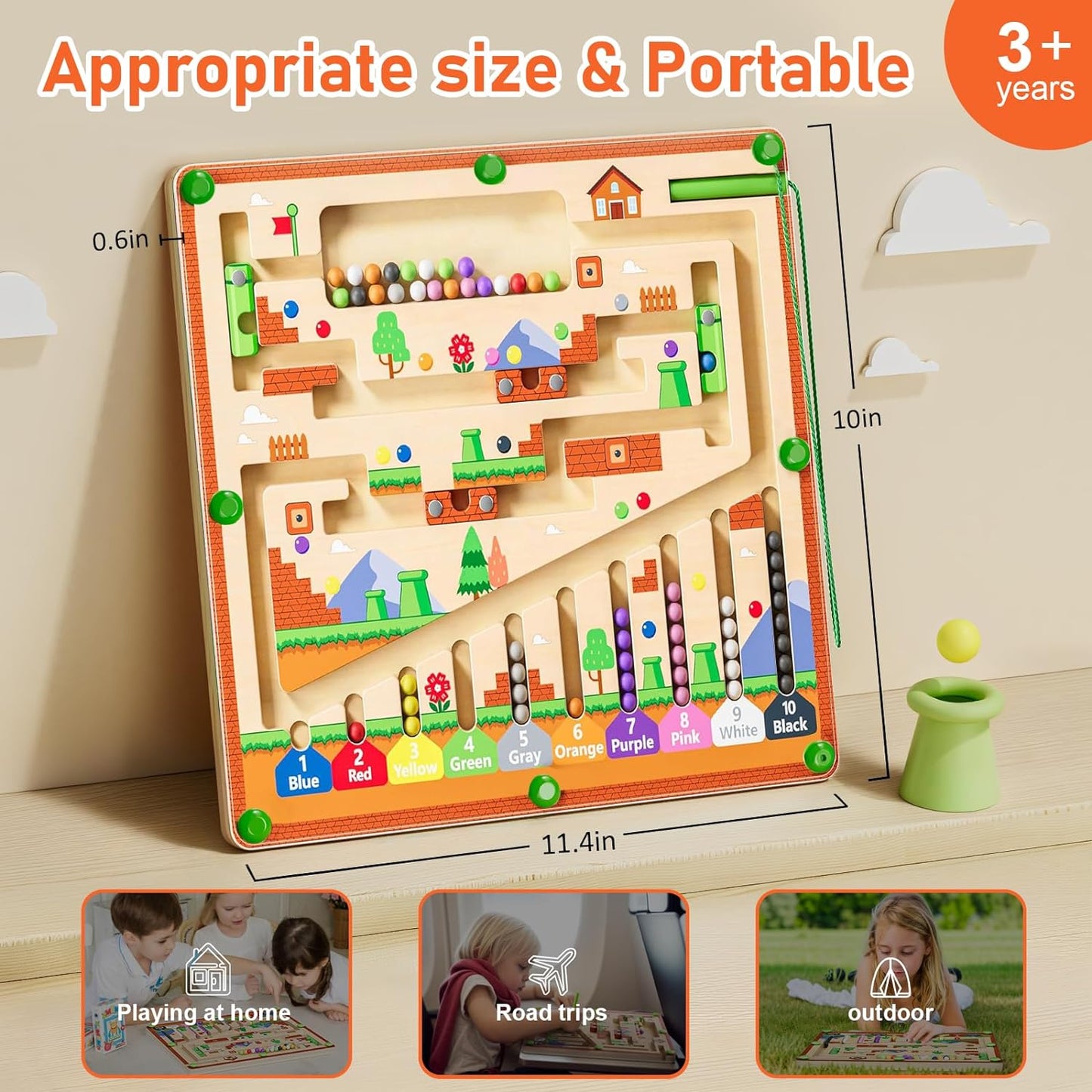 MazeMeadow™ – Wooden Magnetic Maze – Guided Puzzle Play