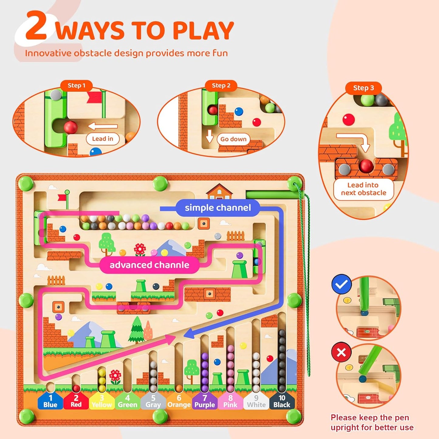 MazeMeadow™ – Wooden Magnetic Maze – Guided Puzzle Play
