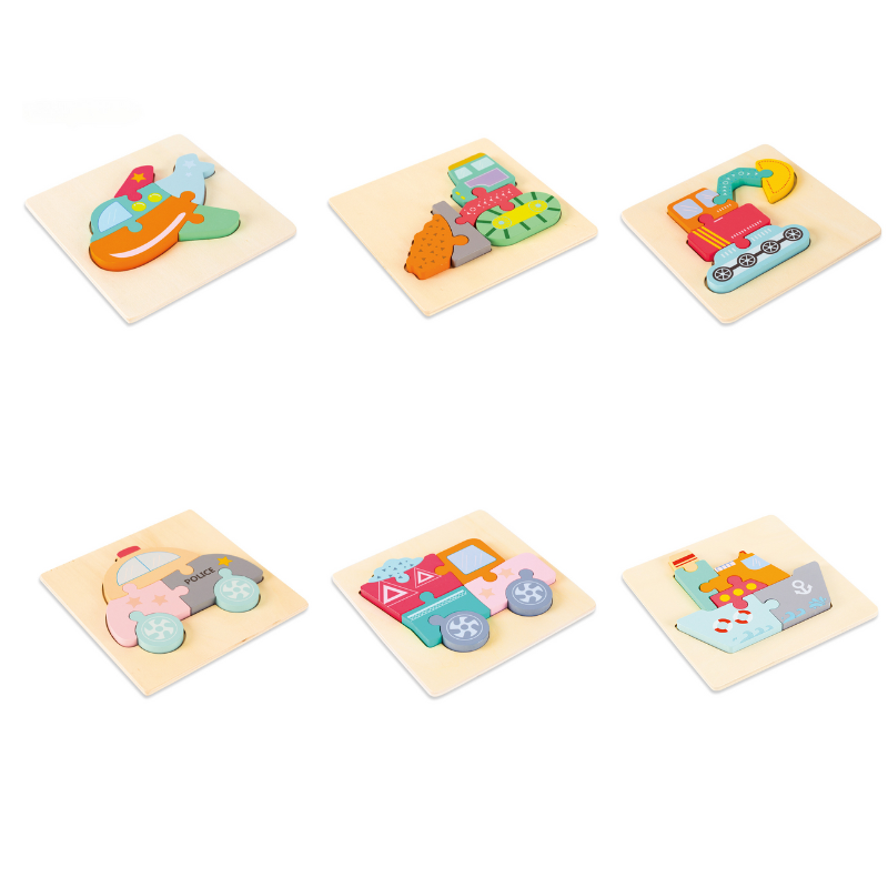 JungleJigs™ – Wooden Puzzle Duo – Animal & Vehicle Playset