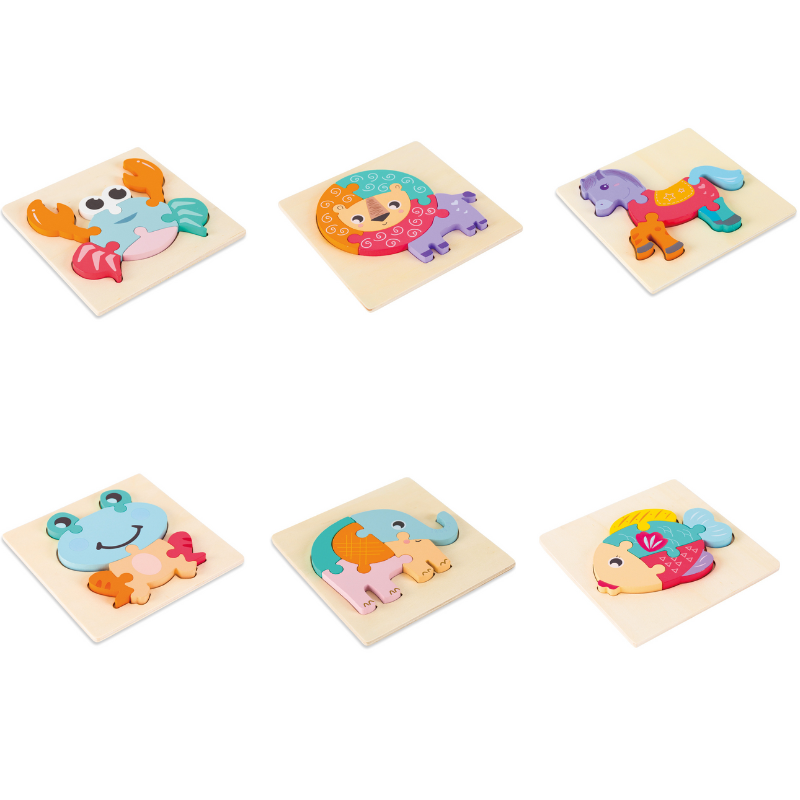 JungleJigs™ – Wooden Puzzle Duo – Animal & Vehicle Playset