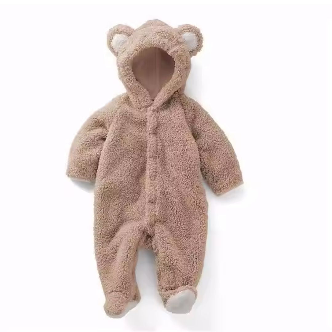 BearSnuggle™ – Soft Hooded Baby Onesie – Cuddly Everyday Wear