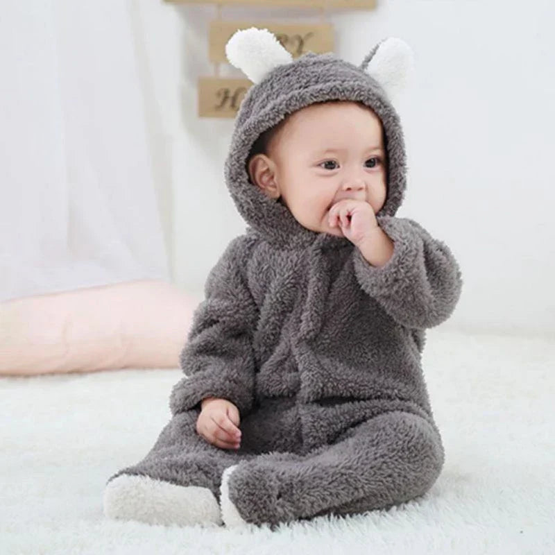 BearSnuggle™ – Soft Hooded Baby Onesie – Cuddly Everyday Wear