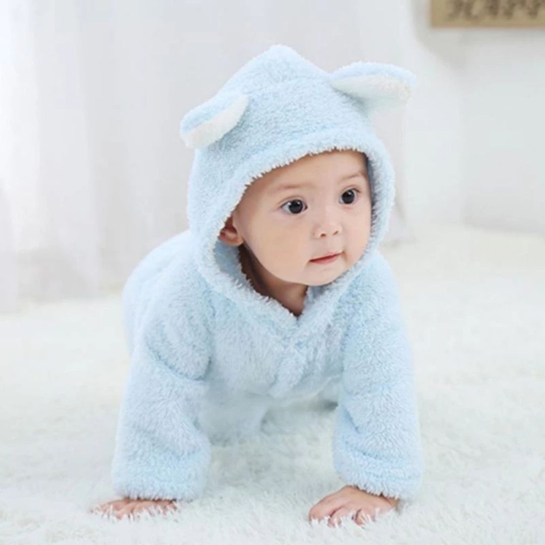 BearSnuggle™ – Soft Hooded Baby Onesie – Cuddly Everyday Wear