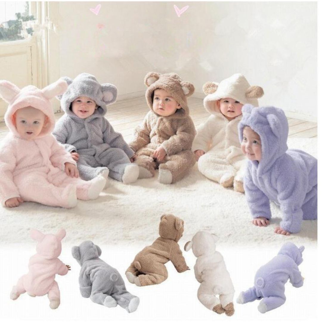 BearSnuggle™ – Soft Hooded Baby Onesie – Cuddly Everyday Wear