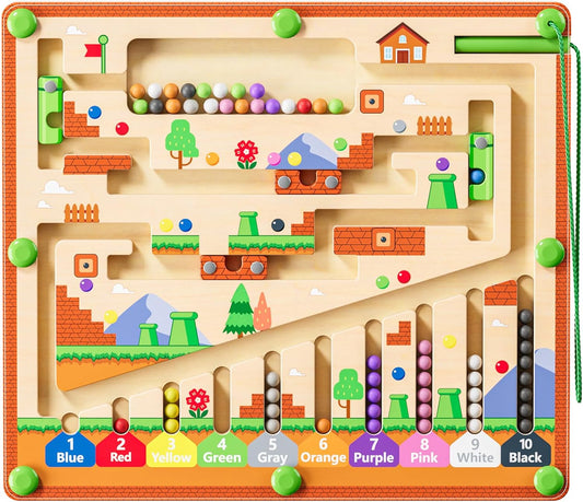 MazeMeadow™ – Wooden Magnetic Maze – Guided Puzzle Play