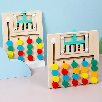 ColourMatch™ – Montessori Wooden Sliding Puzzle – Colour Matching Game