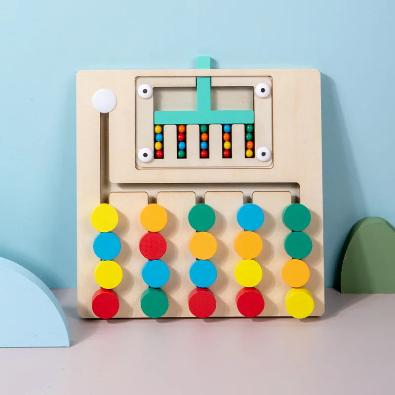 ColourMatch™ – Montessori Wooden Sliding Puzzle – Colour Matching Game