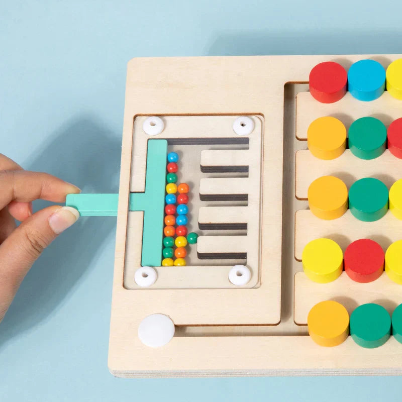 ColourMatch™ – Montessori Wooden Sliding Puzzle – Colour Matching Game