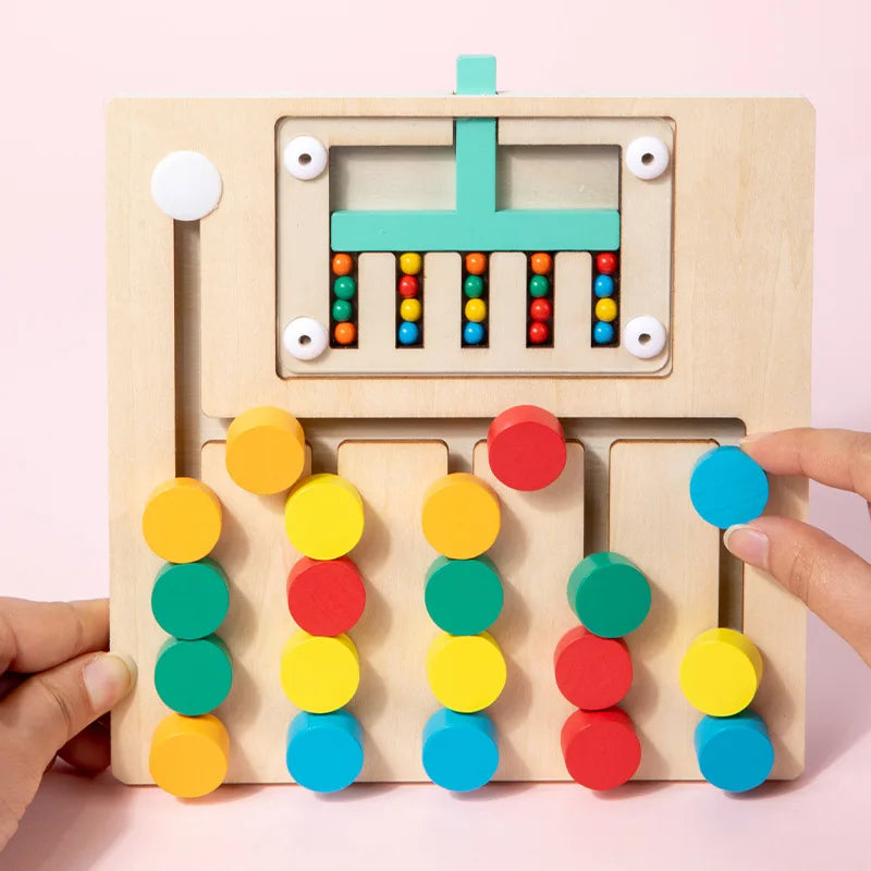 ColourMatch™ – Montessori Wooden Sliding Puzzle – Colour Matching Game