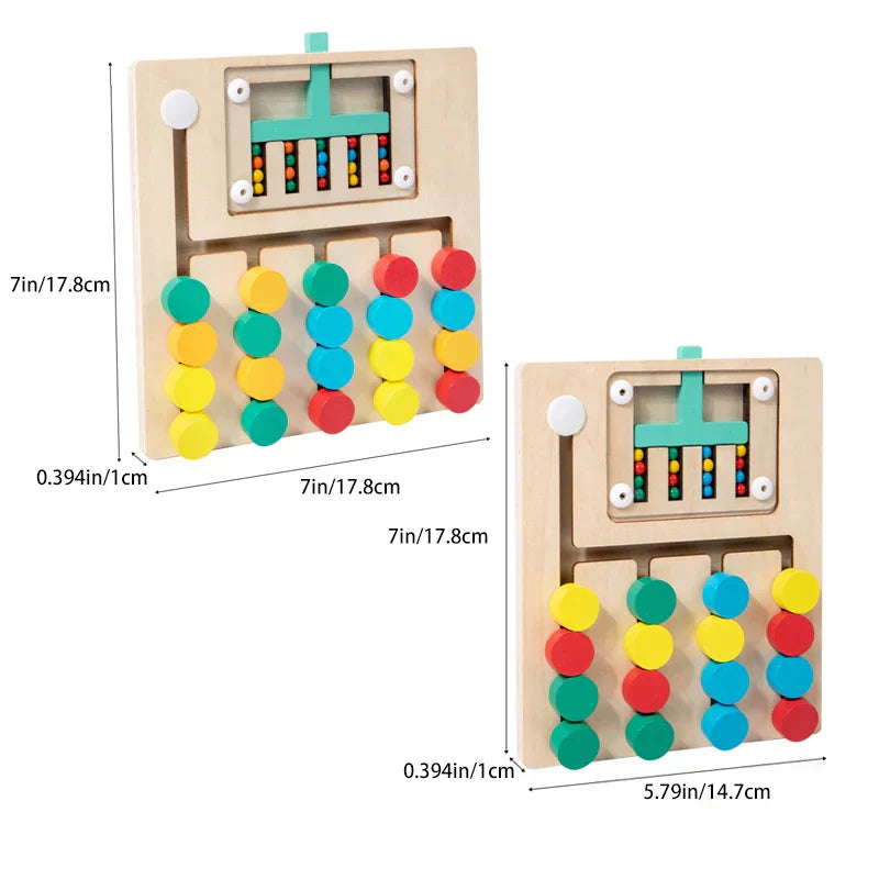 ColourMatch™ – Montessori Wooden Sliding Puzzle – Colour Matching Game