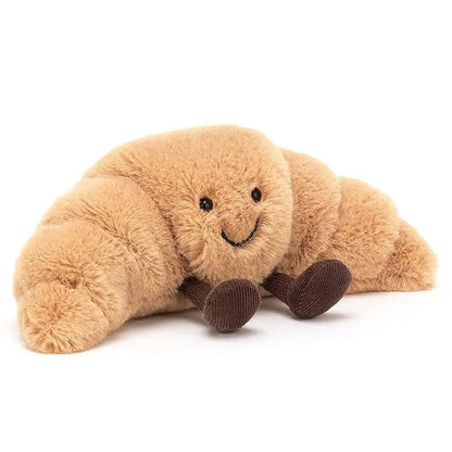 SnuggleCrumb™ – Smiling Croissant Plush Toy – Soft Cuddly Pillow